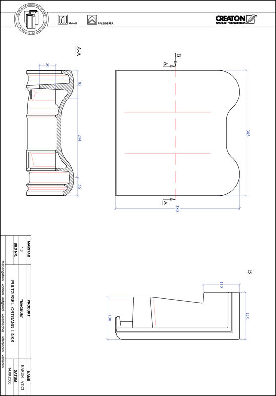 Termék CAD file MAGNUM félnyeregtető szegélycserép, bal PULTOGL