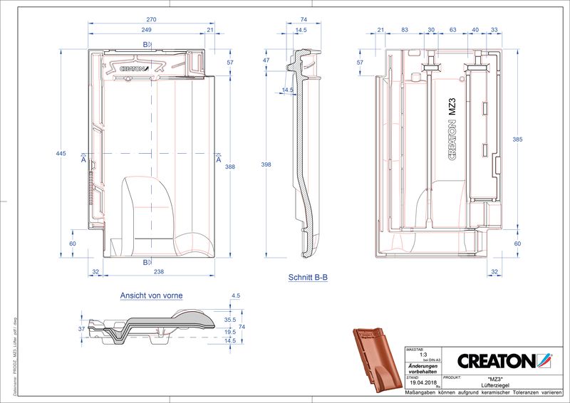 Termék CAD file MZ3 NEU szellőző cserép LUEFTZ
