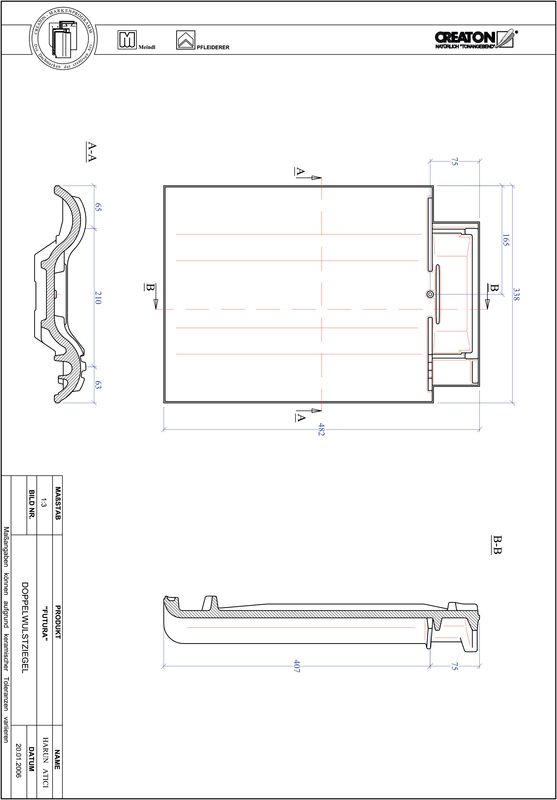 Termék CAD file FUTURA kettőshullámú cserép DWZ