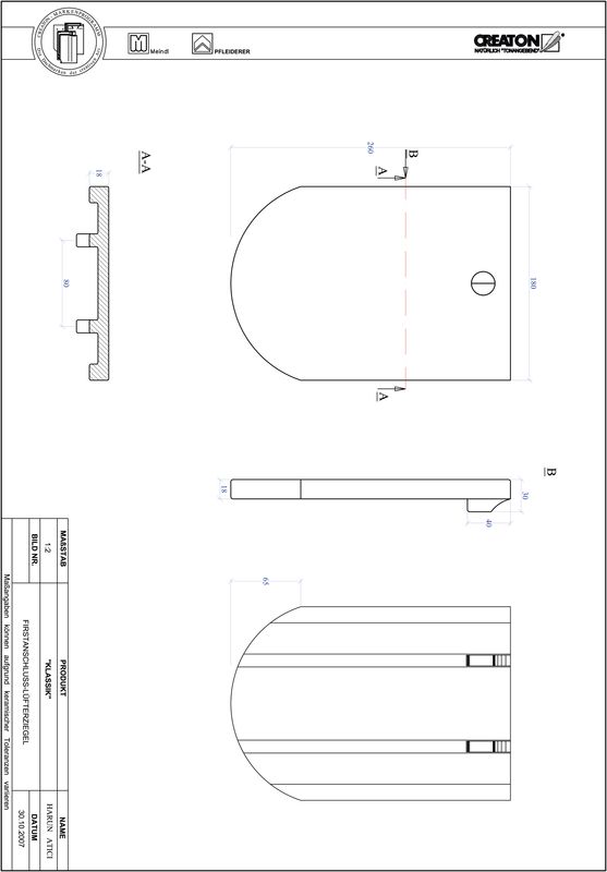 Termék CAD file KAPSTADT kerekvágású RUND-FALZ