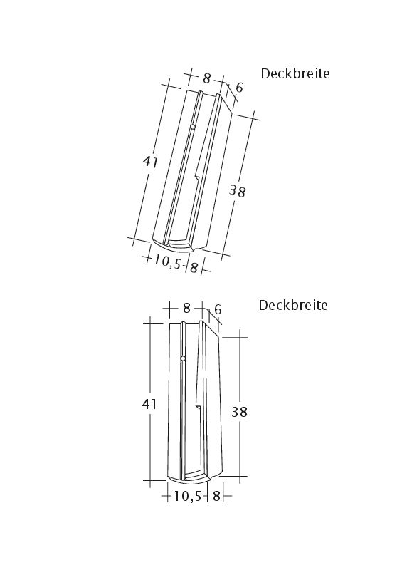 Termék műszakirajz PROFIL Kera-Saechs-18cm-SchiebeOG