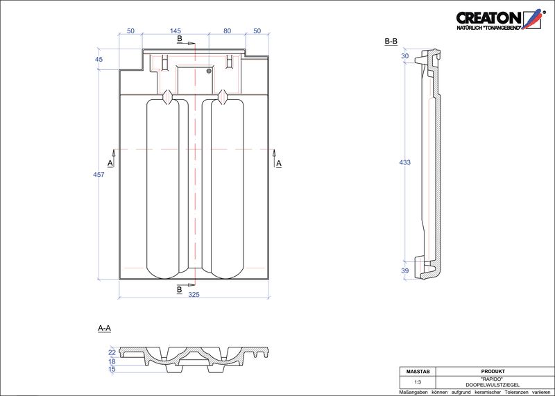 Termék CAD file RAPIDO kettőshullámú cserép DWZ