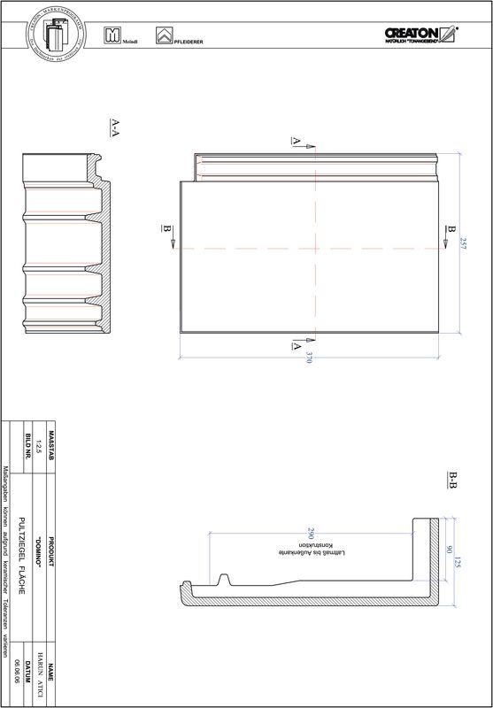 Termék CAD file DOMINO félnyeregtető-cserép alap PULTFLA
