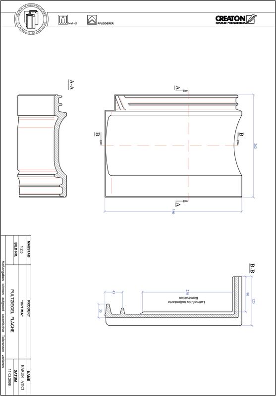 Termék CAD file OPTIMA félnyeregtető-cserép alap PULTFLA