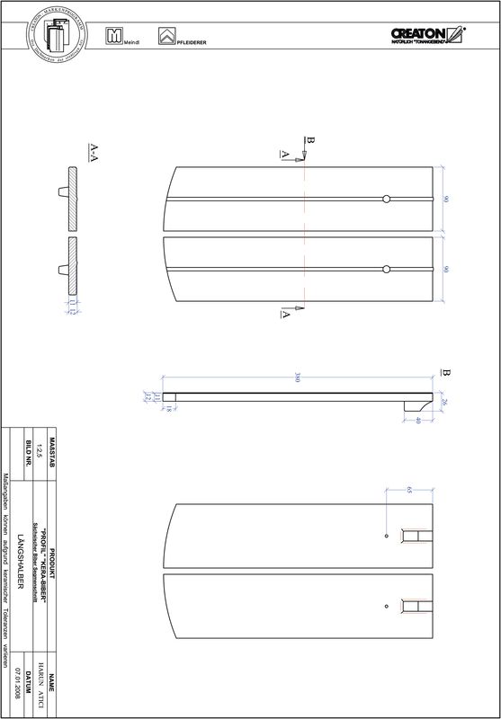 Termék CAD file PROFIL szegmensvágású KERA-SAECHS-18-CM-LH