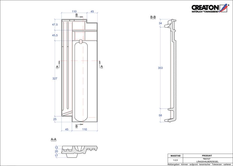 Termék CAD file RATIO félcserép LH