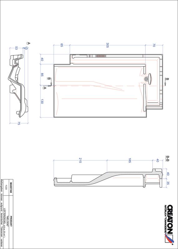 Termék CAD file MELODIE szellőző cserép LUEFTZ