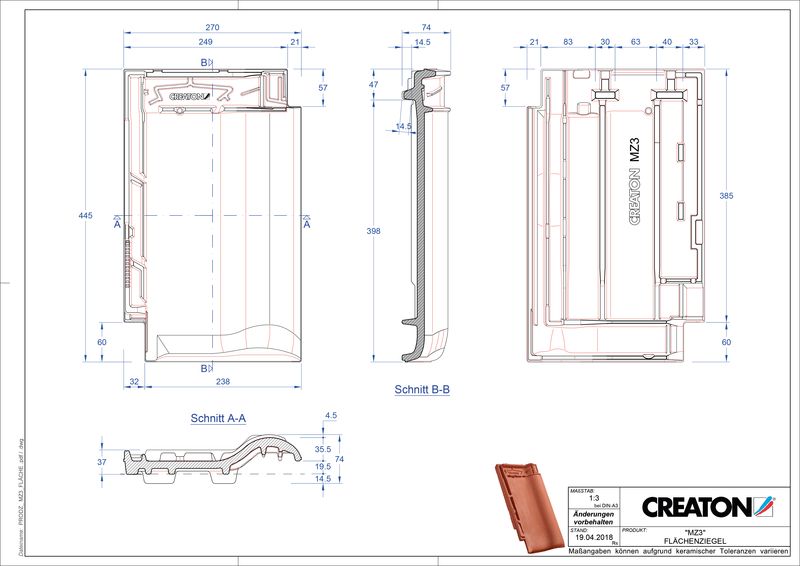 Termék CAD file MZ3 NEU alapcserép FLA