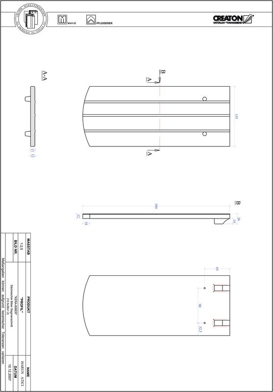 Termék CAD file PROFIL szegmensvágású KERA-SAECHS-15-CM-1-1