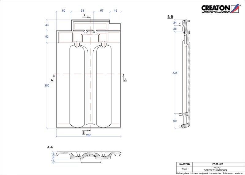 Termék CAD file RATIO kettőshullámú cserép DWZ