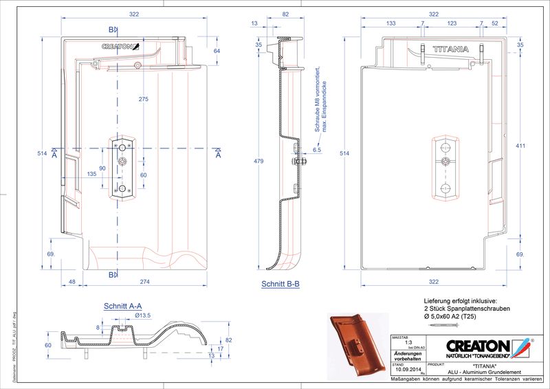 Termék CAD file TITANIA alap, alumínium GRUNDALU
