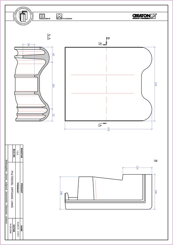 Termék CAD file PREMION félnyeregtető szegélycserép, bal PULTOGL