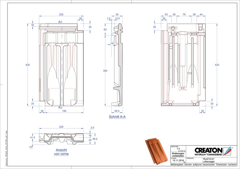 Termék CAD file RUSTICO szellőző cserép LUEFTZ