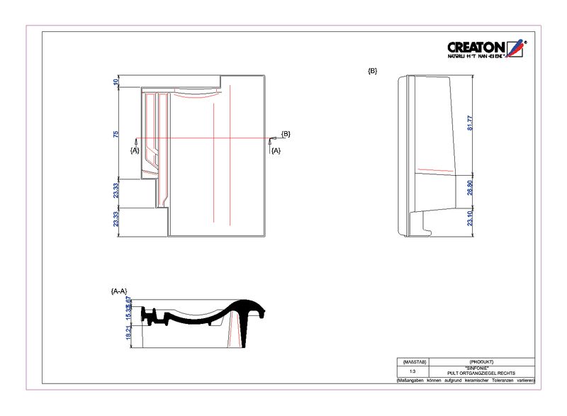 Termék CAD file SINFONIE  félnyeregtető szegélycserép, jobb PULTOGR