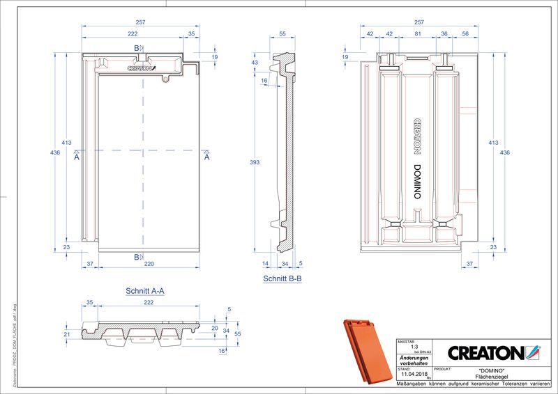Termék CAD file DOMINO alapcserép FLA