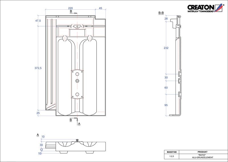 Termék CAD file RATIO alap, alumínium GRUNDALU