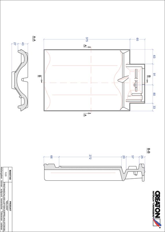 Termék CAD file MELODIE kettőshullámú taréjszellőző cserép FALDWZ