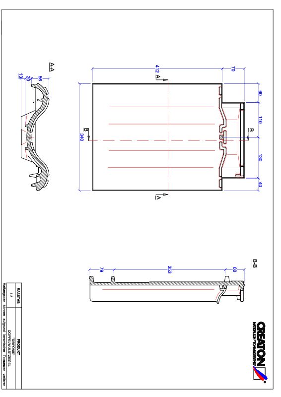 Termék CAD file SINFONIE kettőshullámú cserép DWZ