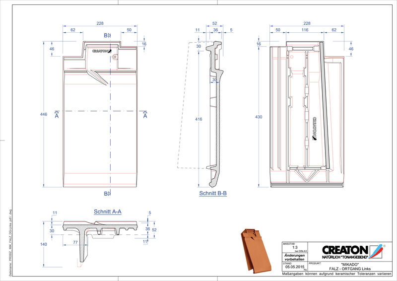 Termék CAD file MIKADO taréjszellőző-szegélycserép, bal FALOGL
