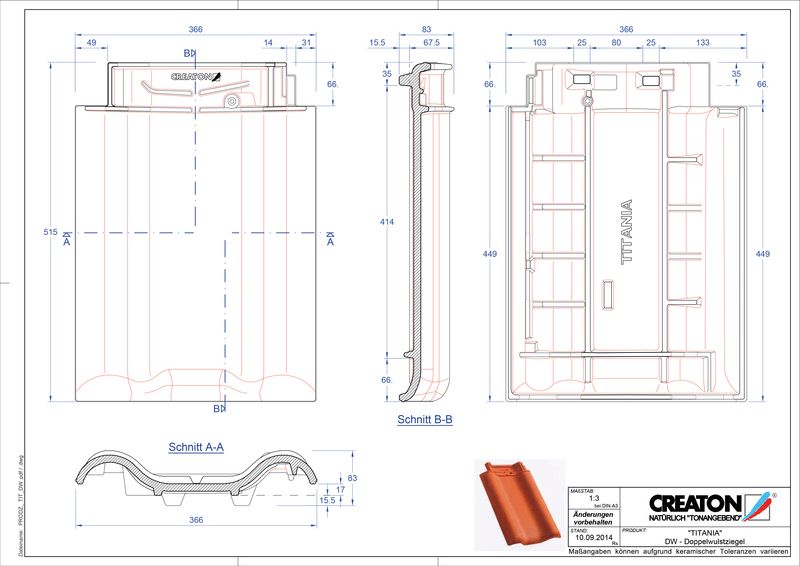 Termék CAD file TITANIA kettőshullámú cserép DWZ