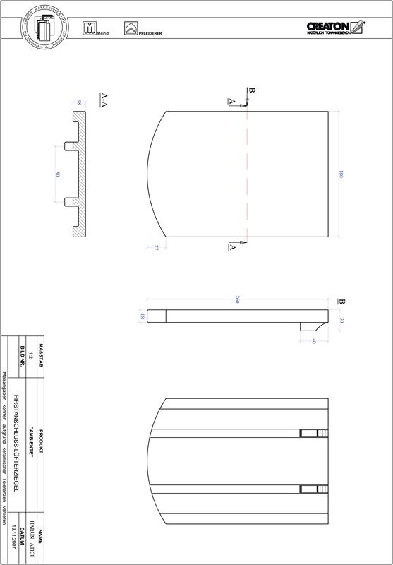 Termék CAD file AMBIENTE szegmensvágású SEG-FALZ