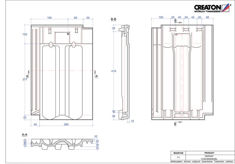 Termék CAD file RAPIDO alapcserép FLA