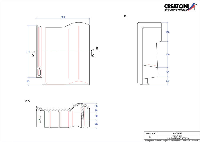 Termék CAD file BALANCE  félnyeregtető szegélycserép, jobb PULTOGR