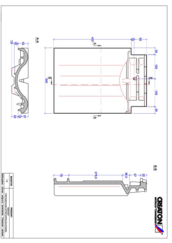 Termék CAD file SINFONIE kettőshullámú taréjszellőző cserép FALDWZ