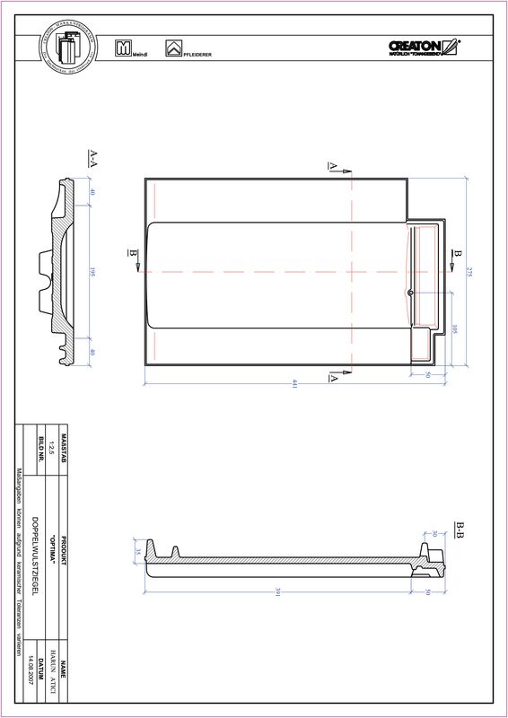 Termék CAD file OPTIMA kettőshullámú cserép DWZ