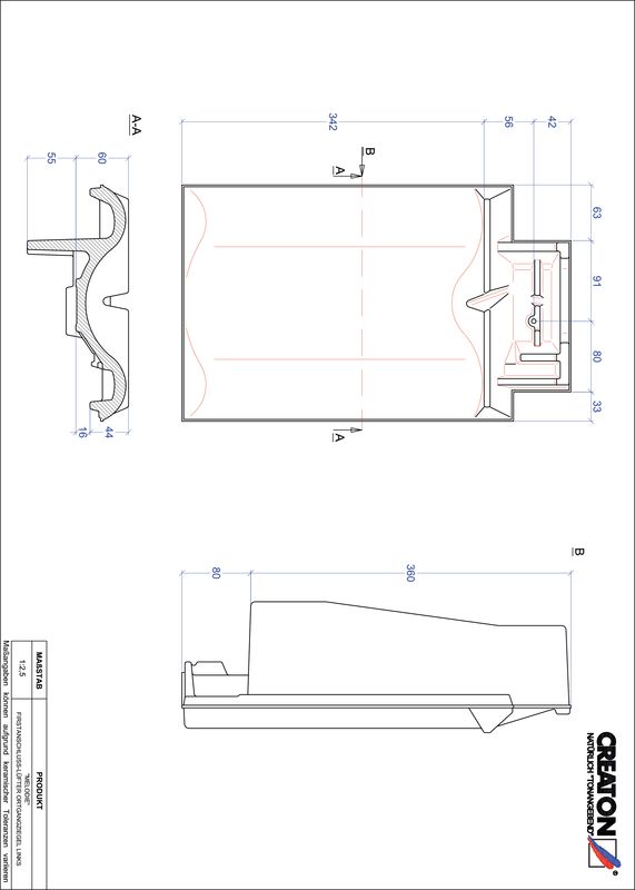 Termék CAD file MELODIE taréjszellőző-szegélycserép, bal FALOGL