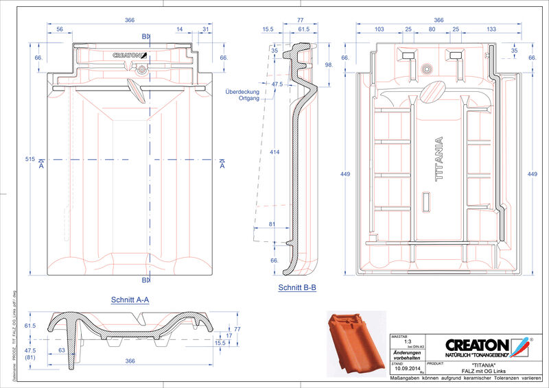 Termék CAD file TITANIA taréjszellőző-szegélycserép, bal FALOGL