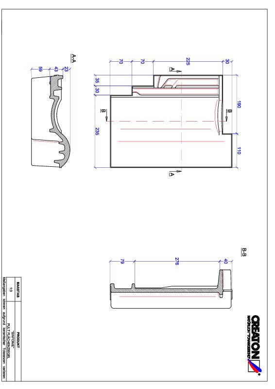 Termék CAD file SINFONIE félnyeregtető-cserép alap PULT