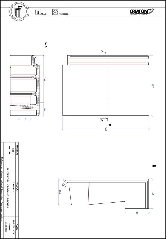 Termék CAD file DOMINO  félnyeregtető szegélycserép, jobb PULTOGR