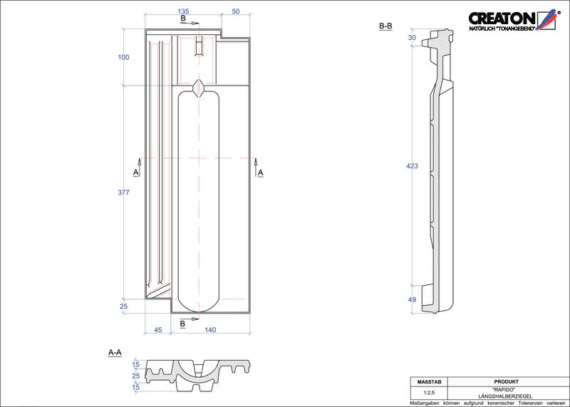 Termék CAD file RAPIDO félcserép LH