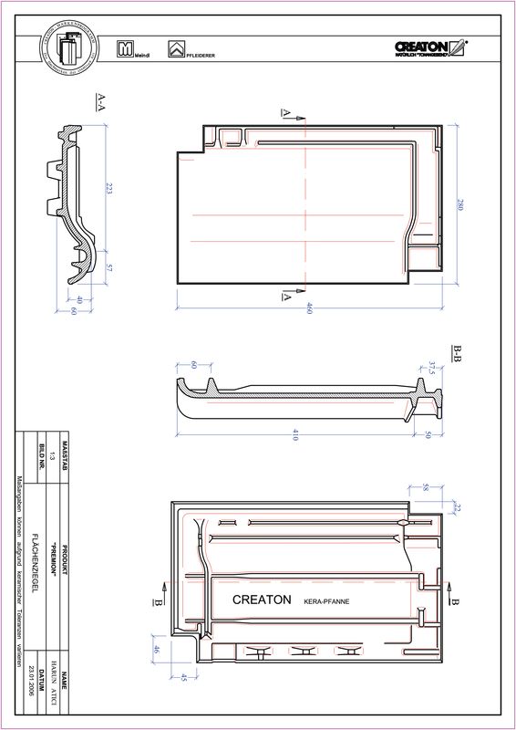 Termék CAD file PREMION alapcserép FLA