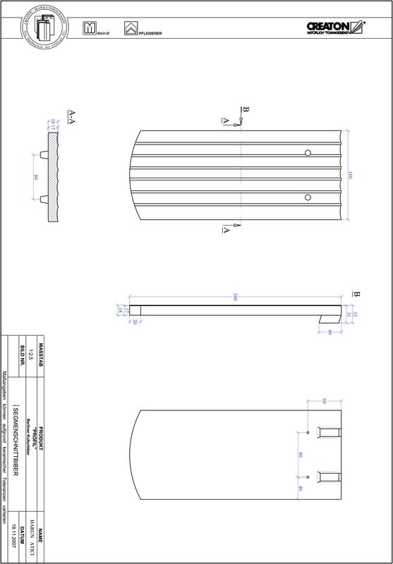Termék CAD file PROFIL szegmensvágású BKBI-1-1