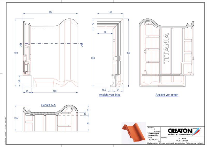 Termék CAD file TITANIA félnyeregtető-cserép alap PULT