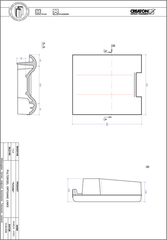 Termék CAD file FUTURA félnyeregtető szegélycserép, bal PULTOGL