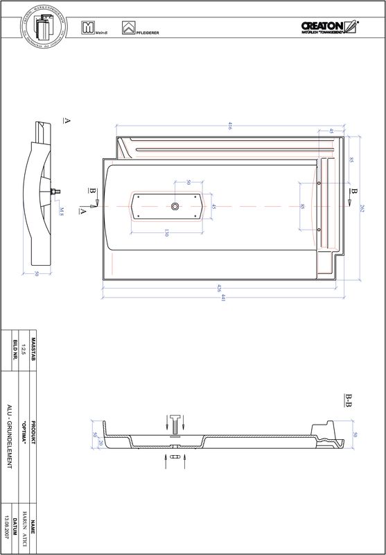 Termék CAD file OPTIMA alap, alumínium GRUNDALU