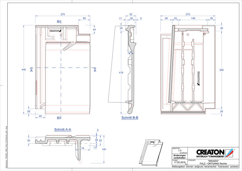 Termék CAD file MIKADO taréjszellőző-szegélycserép, jobb FALOGR