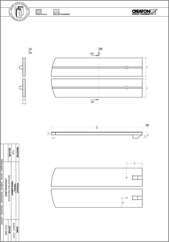 Termék CAD file PROFIL szegmensvágású KERA-SAECHS-15-CM-LH