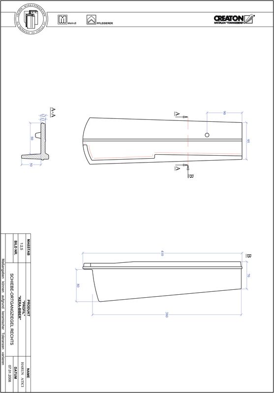 Termék CAD file PROFIL szegmensvágású KERA-SAECHS-18-CM-OGR