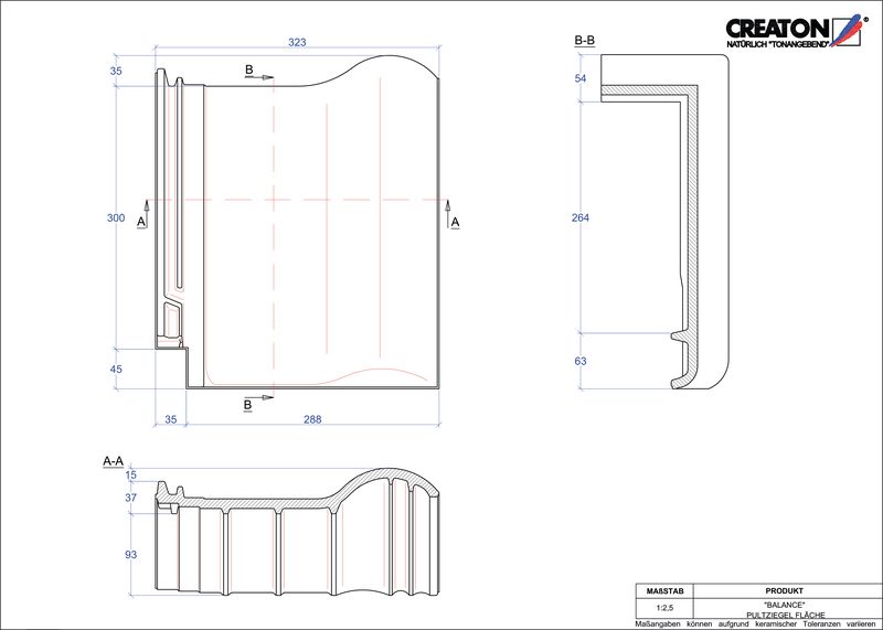 Termék CAD file BALANCE félnyeregtető-cserép alap PULTFLA