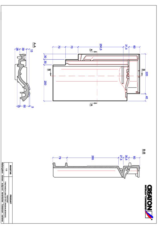 Termék CAD file SINFONIE taréjszellőző-félcserép FALLH