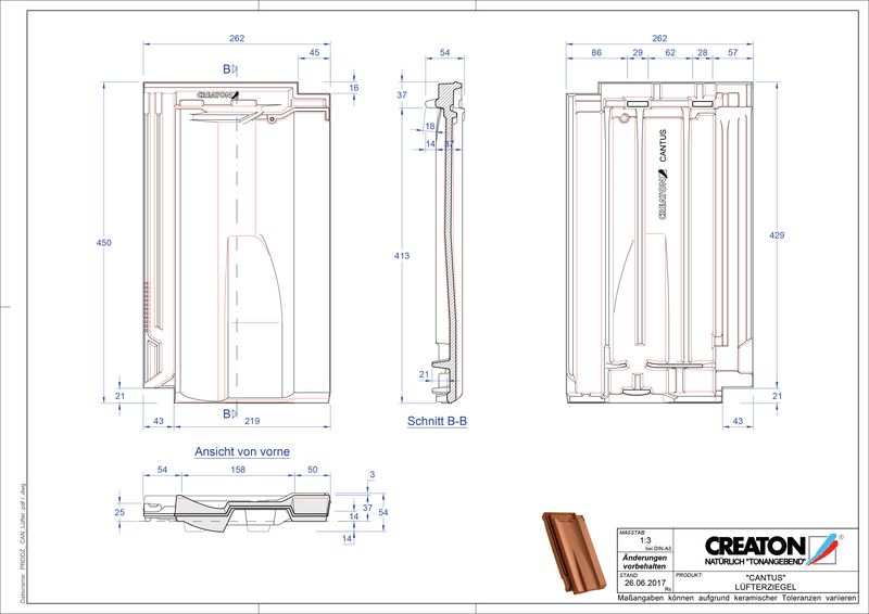 Termék CAD file CANTUS szellőző cserép LUEFTZ